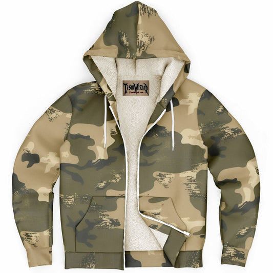 Vintage Camo Microfleece Zipper Hoodie