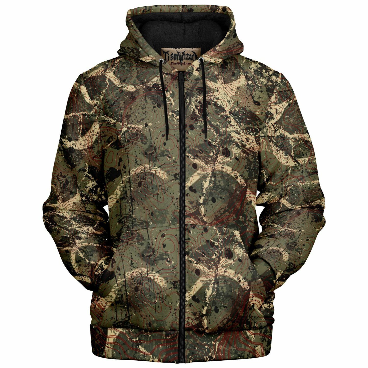 Map Camo Premium Microfleece Zipper Hoodie