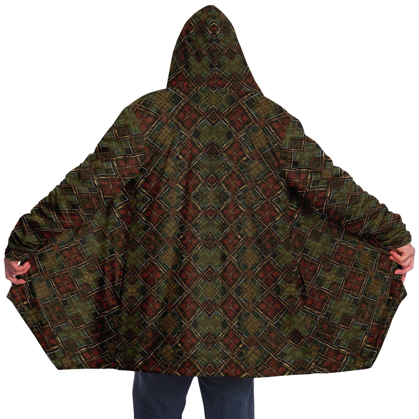 Gael Red Tartan Wizard Cloak With Micro Fleece Liner