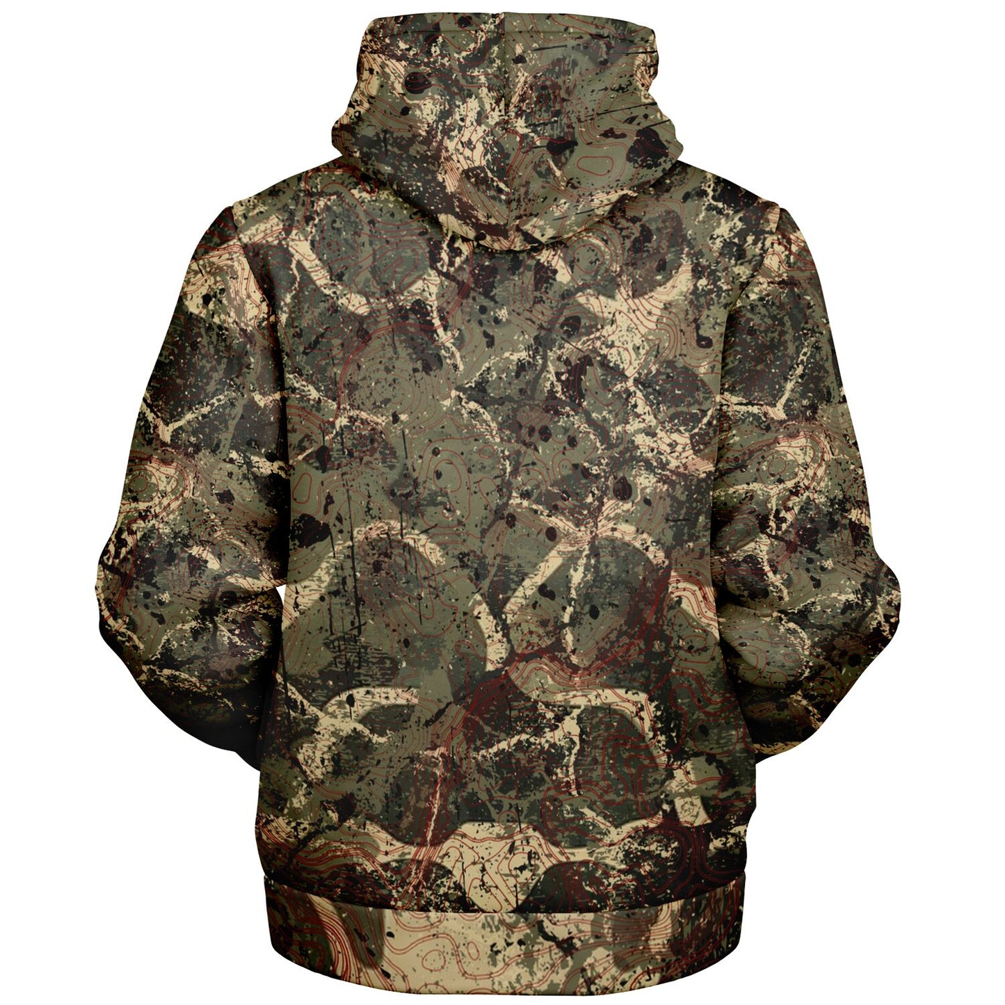 Map Camo Premium Microfleece Zipper Hoodie