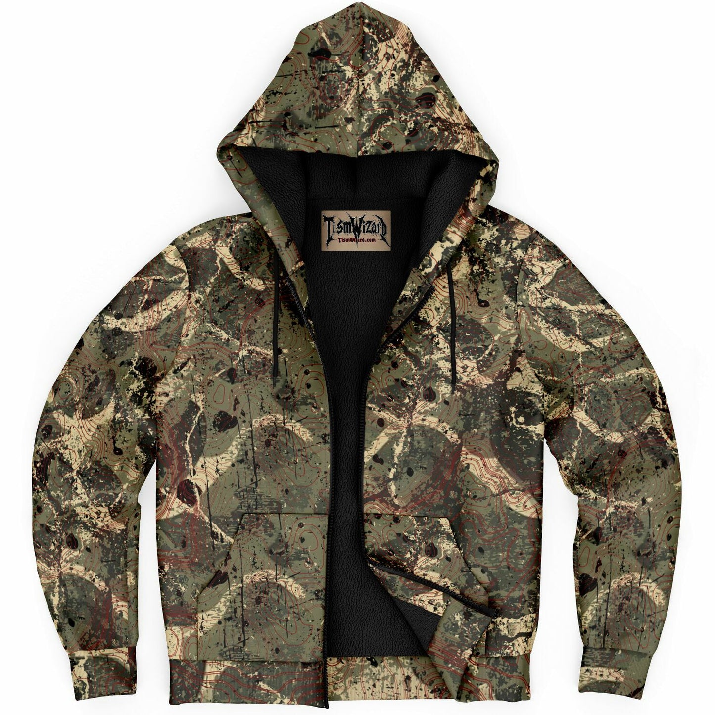 Map Camo Premium Microfleece Zipper Hoodie