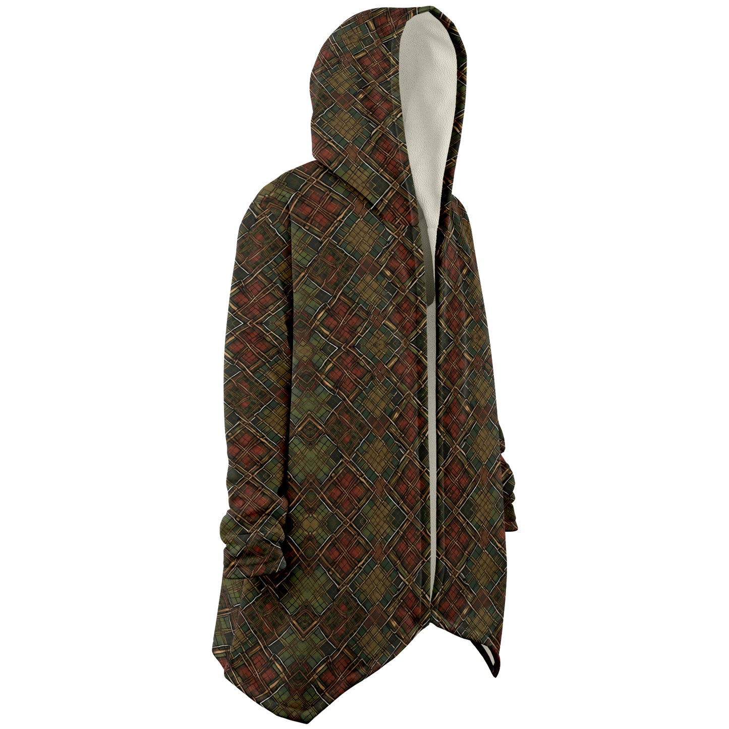 Gael Red Tartan Wizard Cloak With Micro Fleece Liner