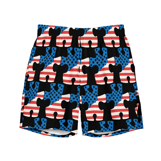 Autism Awareness Puzzle Flag Swimmers Trunks