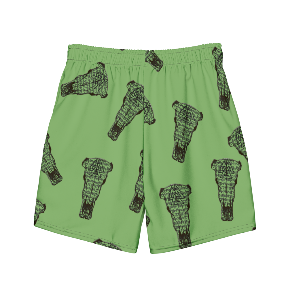 Cow Rune Skull  Dad Swim Trunks