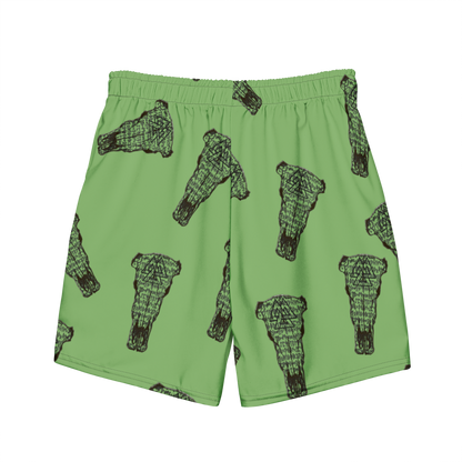 Cow Rune Skull  Dad Swim Trunks