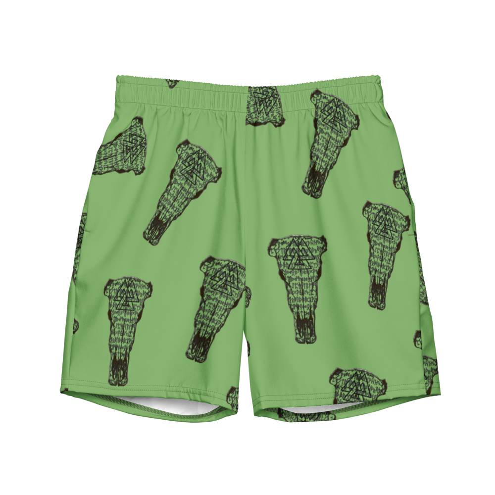 Cow Rune Skull  Dad Swim Trunks