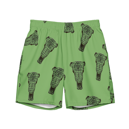 Cow Rune Skull  Dad Swim Trunks