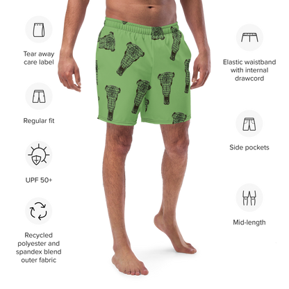 Cow Rune Skull  Dad Swim Trunks