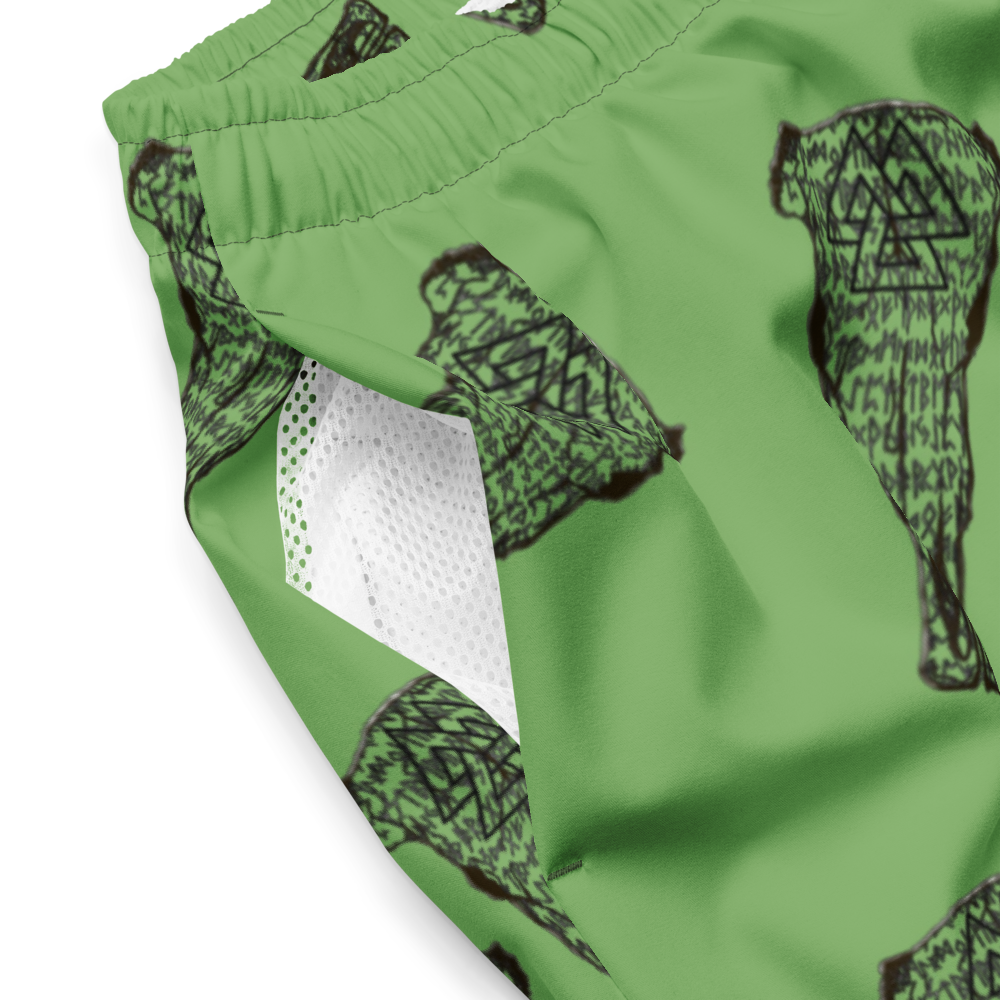 Cow Rune Skull  Dad Swim Trunks